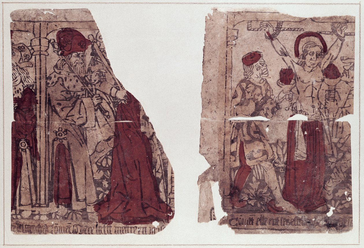 Duas cenas do martírio de Santa Regina (dc286) (xylograph) de French School