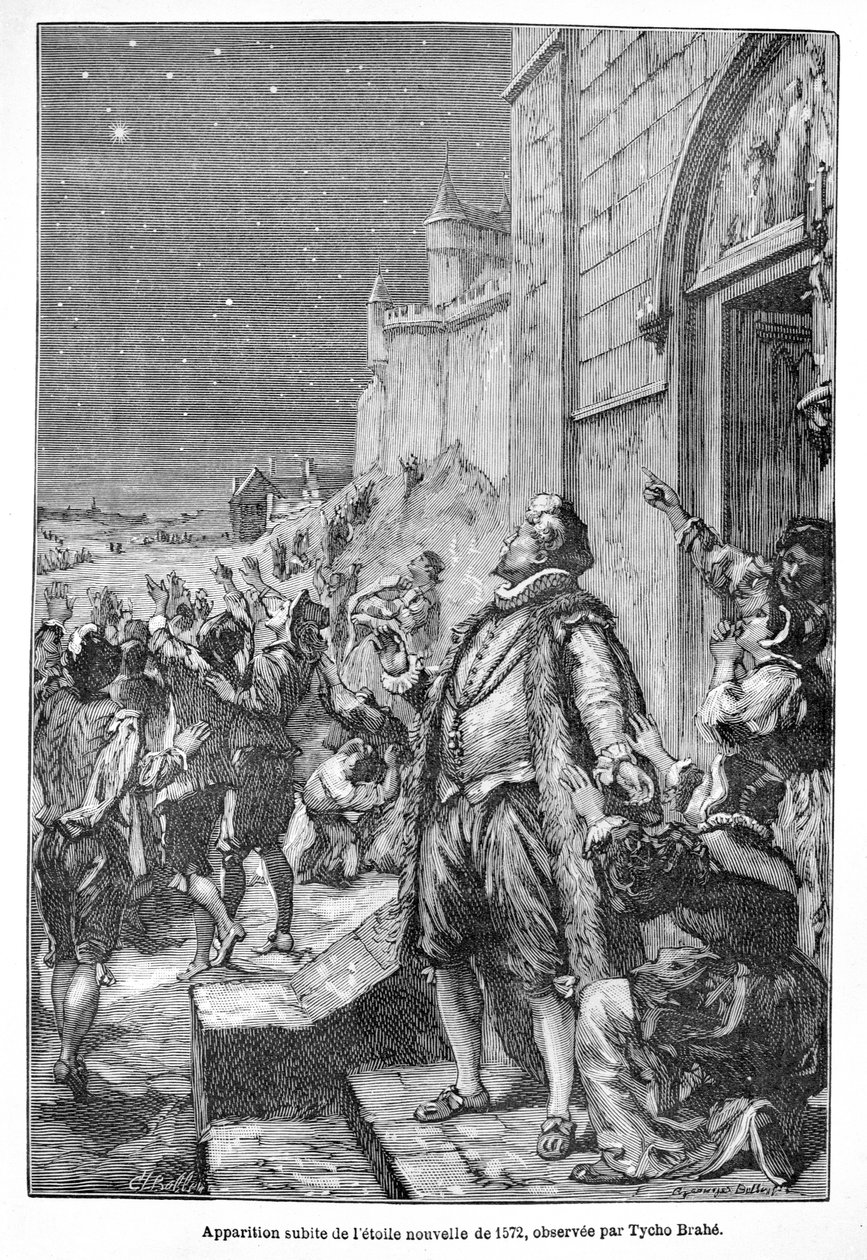 Tycho Brahe vê uma nova estrela (gravura) de French School
