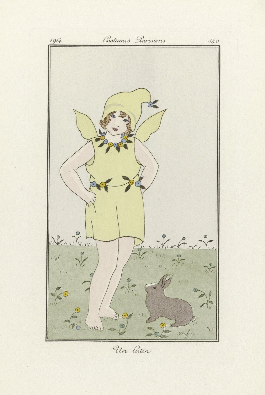 Un Lutin, de Costumes Parisien, pub.1914 (litografia a cores) de French School