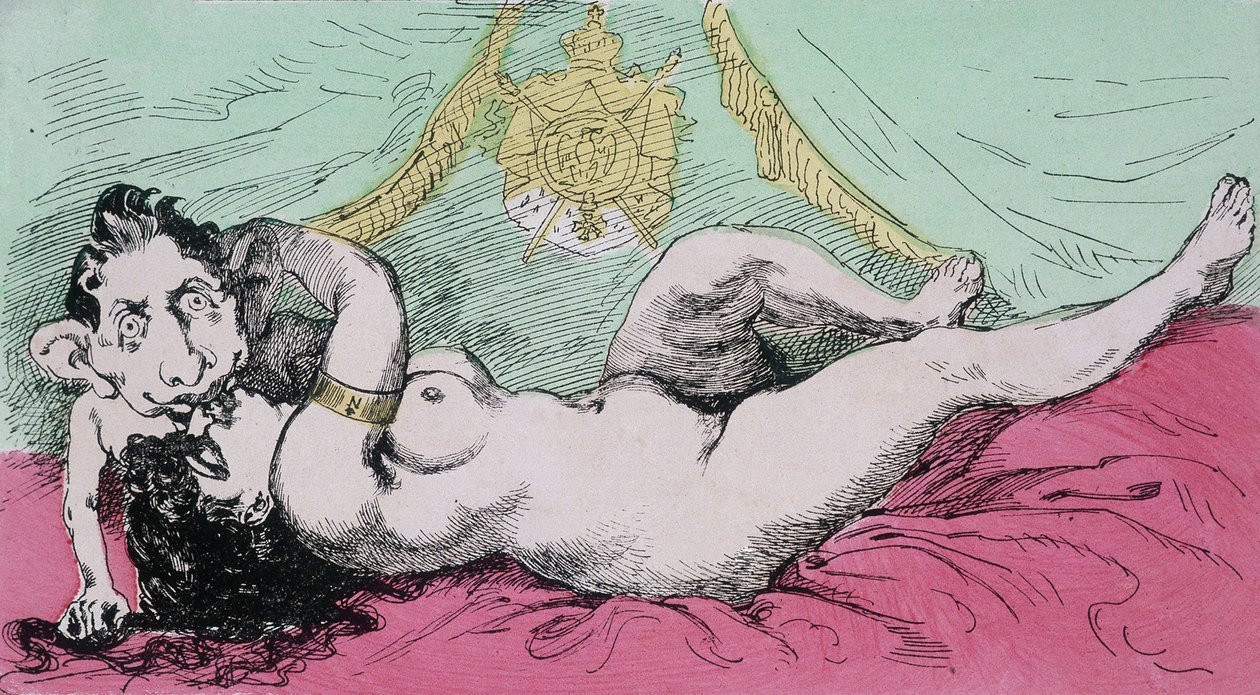 Sob o Império: A educação de um príncipe. Caricatura sobre Eugénio Luís Napoleão (1856-1879), filho de Napoleão III. sd. Século XIX de French School