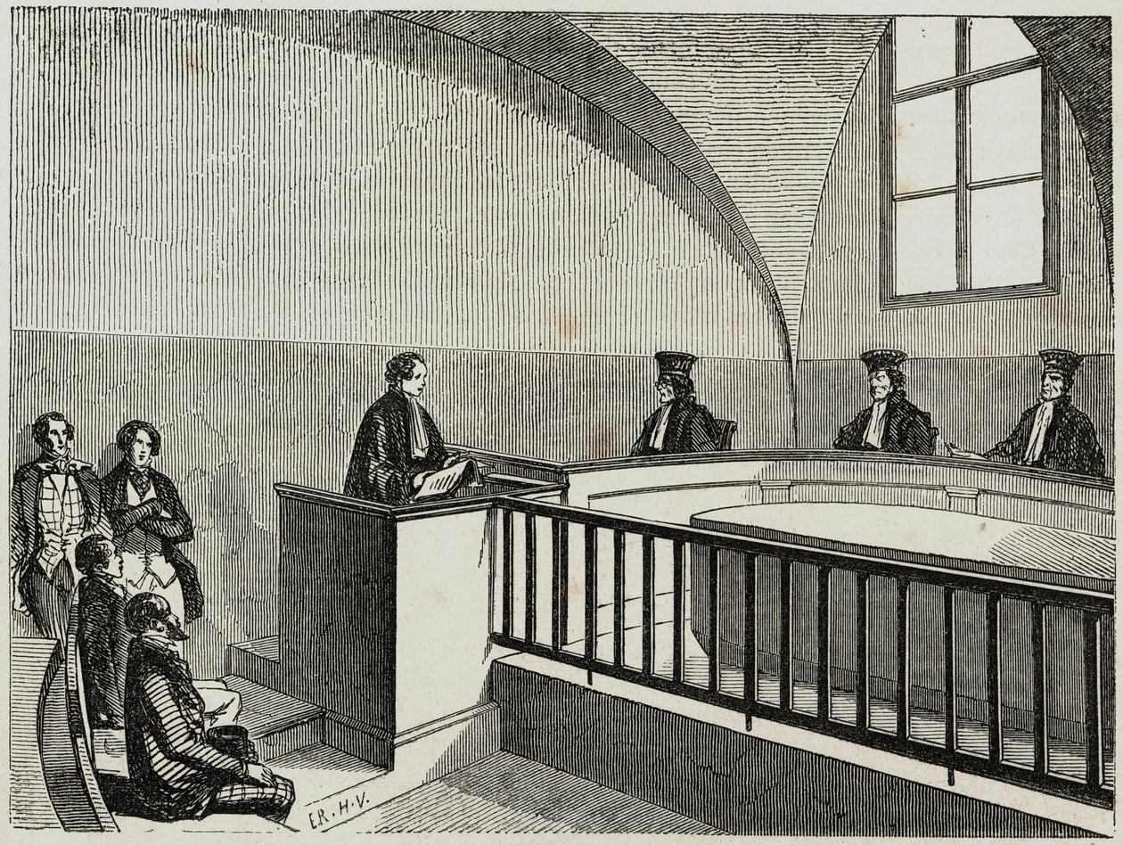 Une estes na Faculdade de Direito de Paris - Gravura em "Tableau-de-Paris" de Edmond Texier 1852 de French School