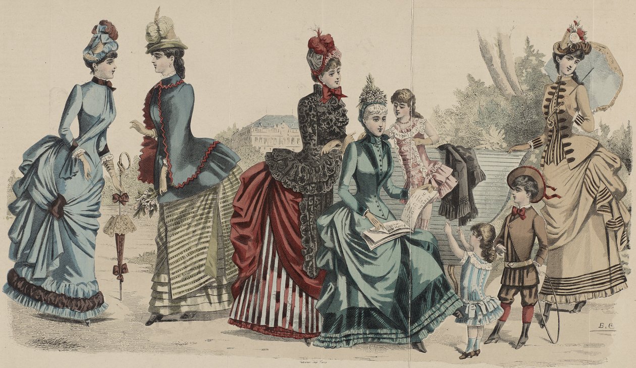 Sem título, 1885 (gravura colorida à mão) de French School