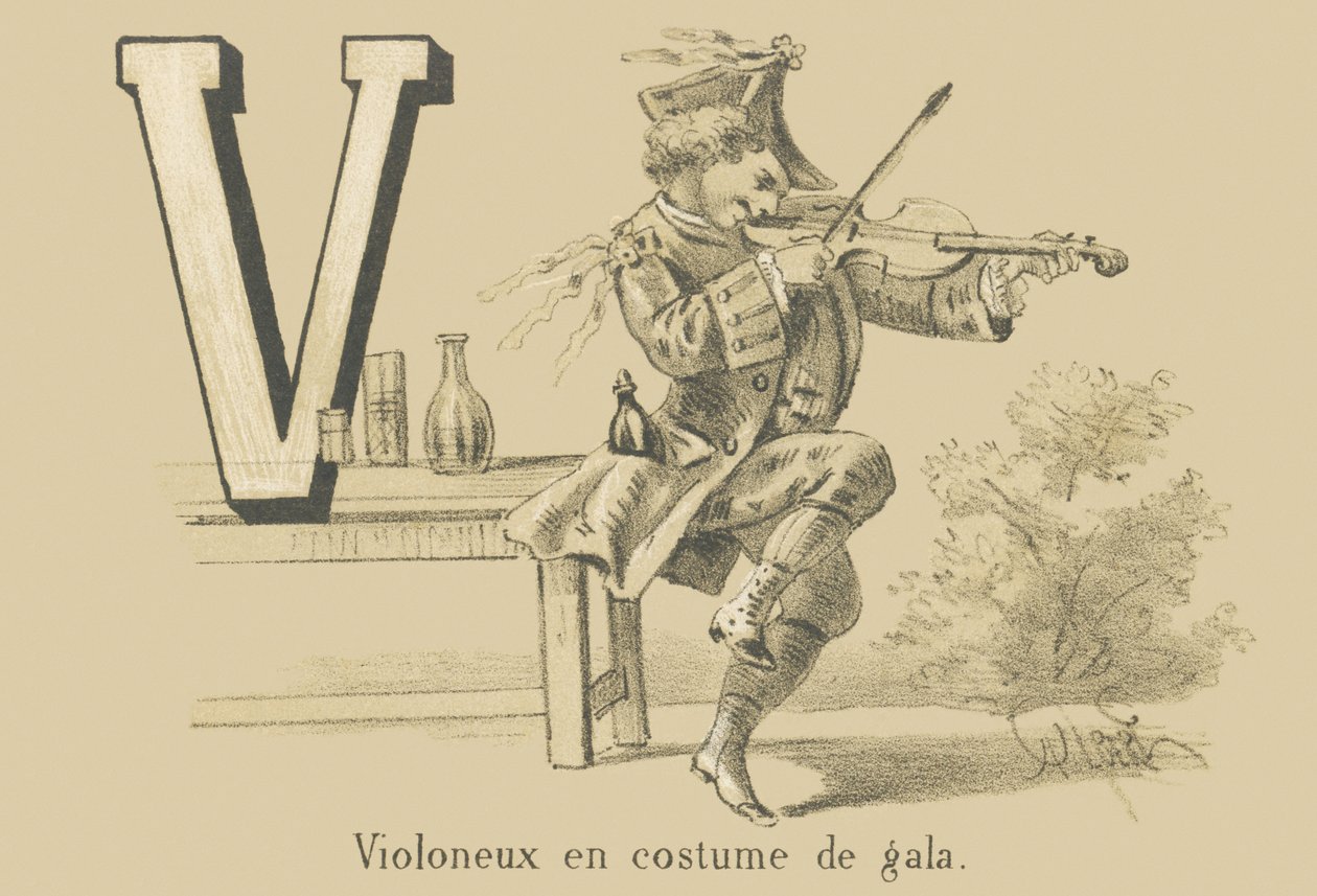 V: Violinista em traje de gala de French School