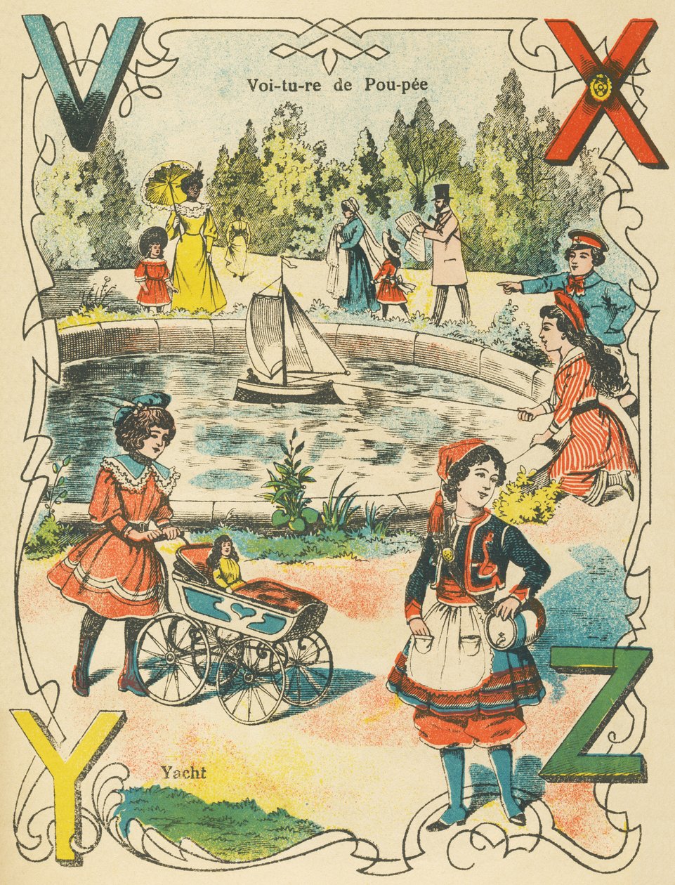 VXYZ: carro de boneca, iate de French School