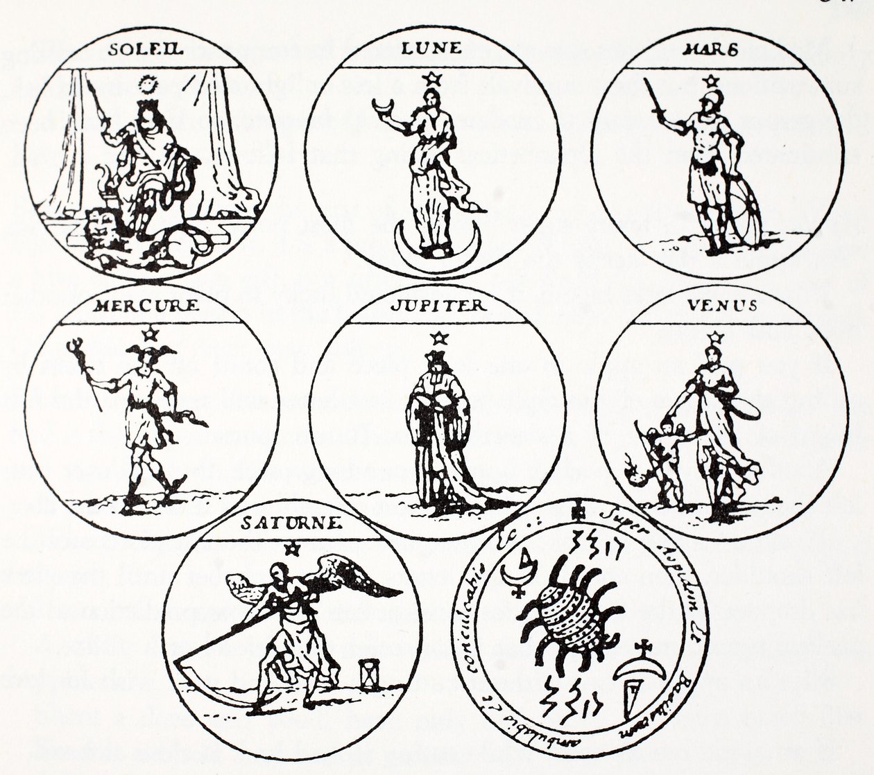 Vários tipos de talismãs de French School