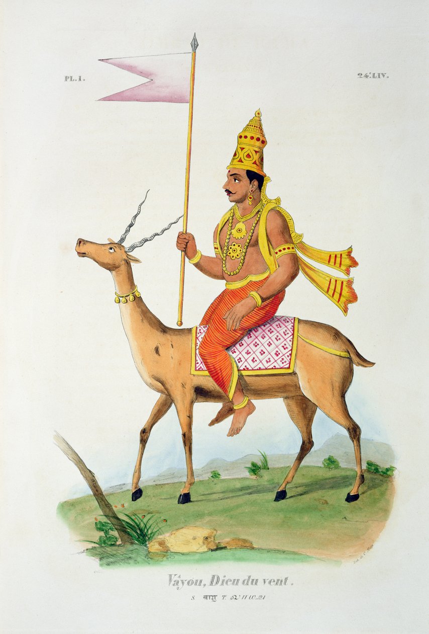 Vayu, gravado por C. de Motte (1785-1836) de French School