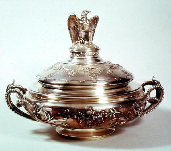 Prato Vegetal, Serviço Napoleão III, 1855 (prata dourada) de French School