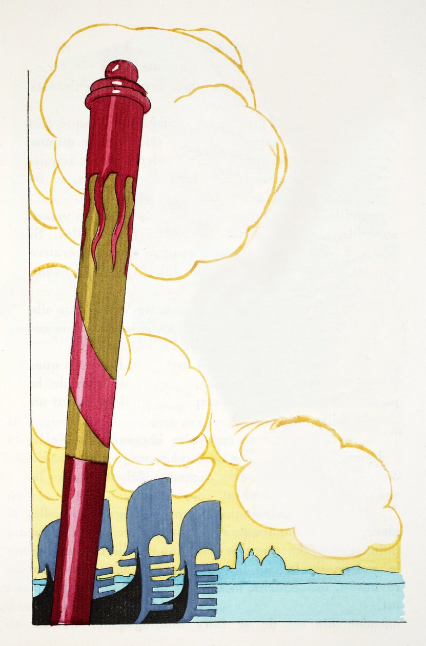 Silouhette de Veneza (estêncil) de French School