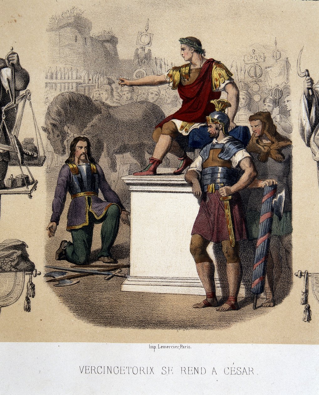 Vercingétorix vai para César (52 AC). de French School