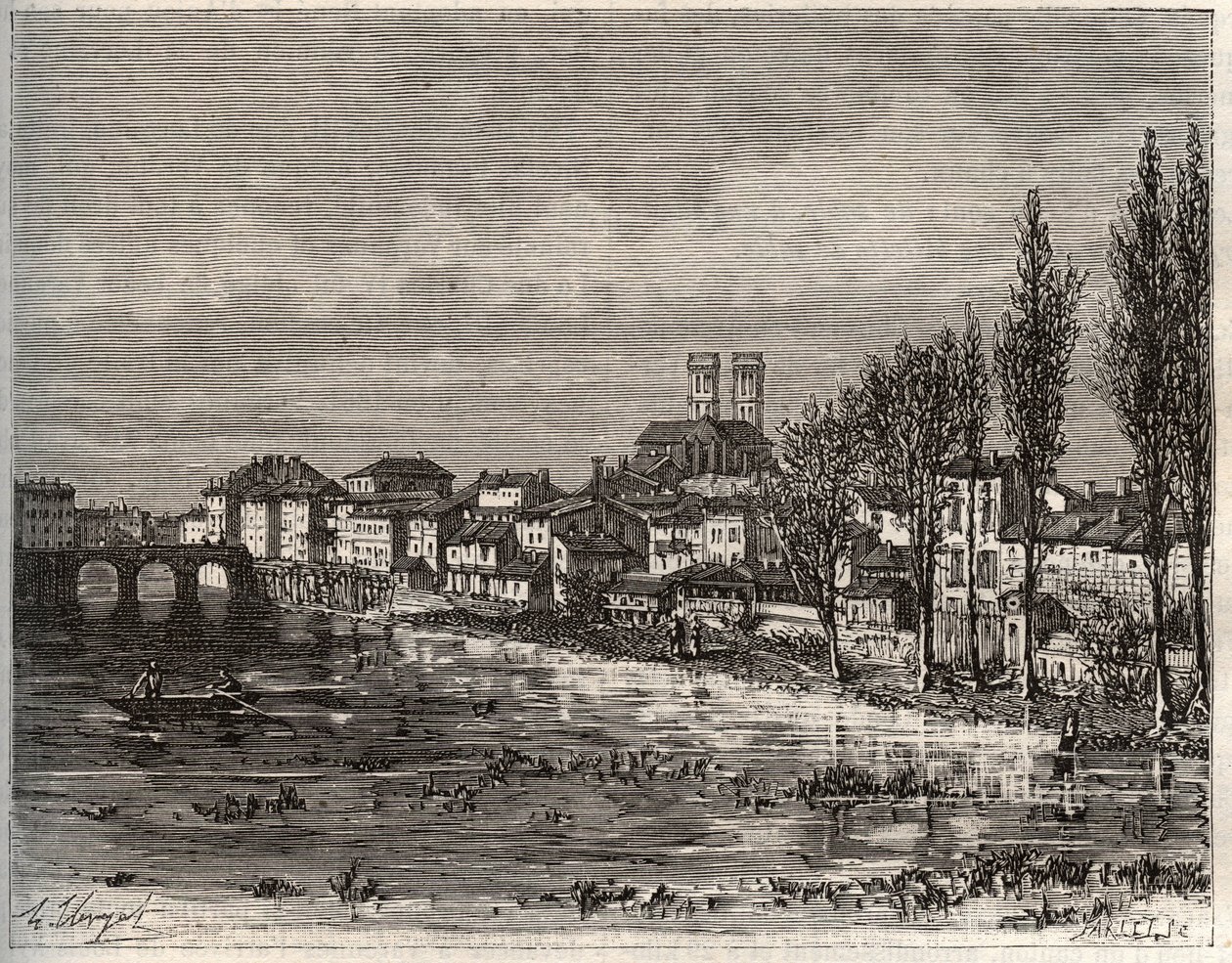 Verdun - Morbihan na Bretanha - gravura em "La France illustree: geographie, histoire, administration statistique" de V.A. Malt-Brown. 1884 de French School