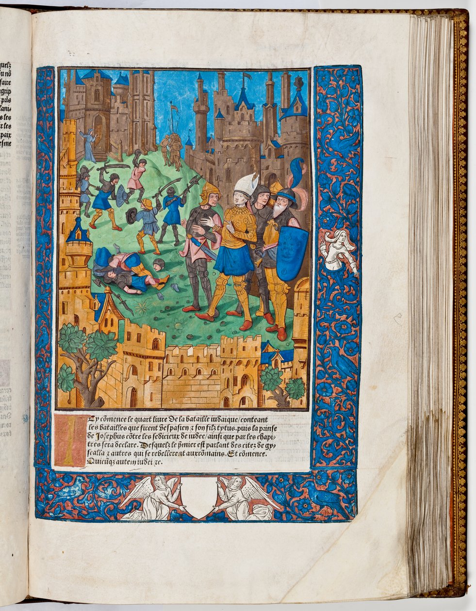 Vespasiano subjuga a revolta na Galileia, 67 d.C. (impressão colorida à mão) de French School