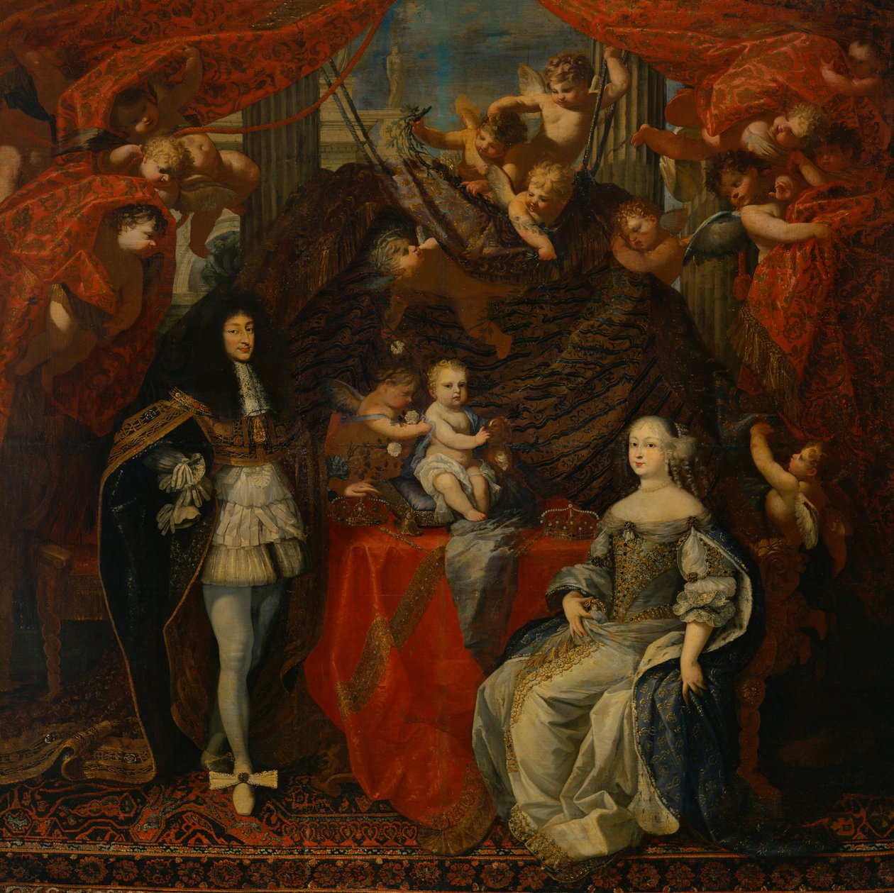 Victor Amadeus II (1666-1732) Duque de Savoy com sua esposa Anne de Orleans e sua família de French School