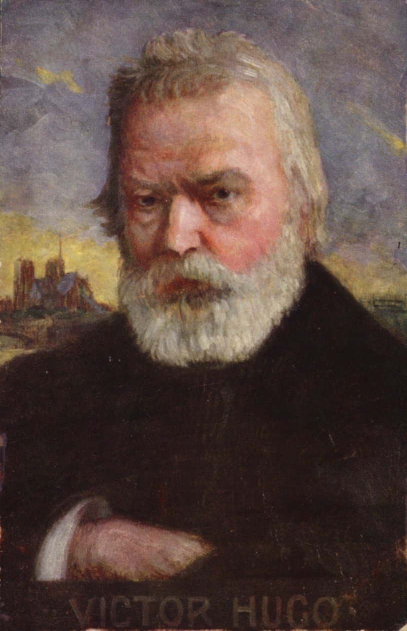 Victor Hugo (1802-1885), poeta, romancista e dramaturgo francês (litografia a cores) de French School