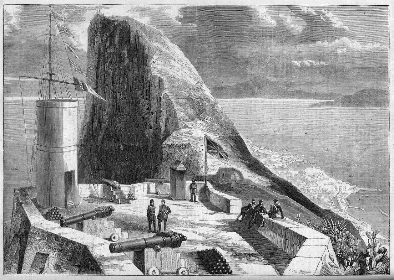 Vista de Gibraltar tirada da Torre de Sinais de French School