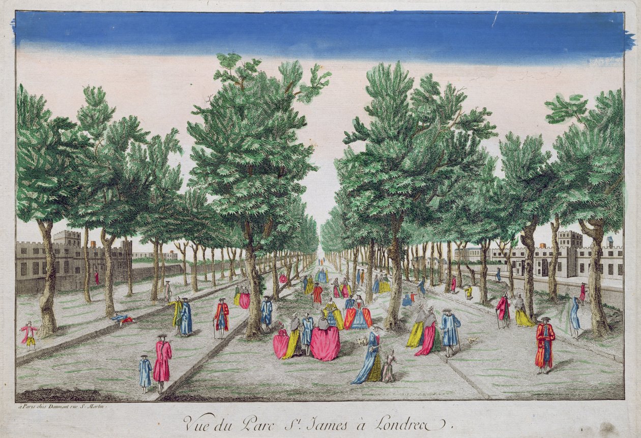Vista, de, st., James, parque, londres de French School