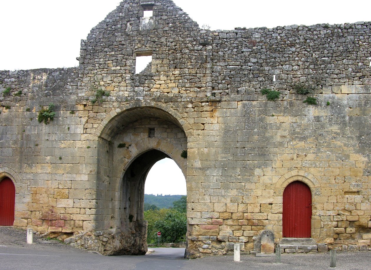 Vista, de, um, fortificado, portão de French School
