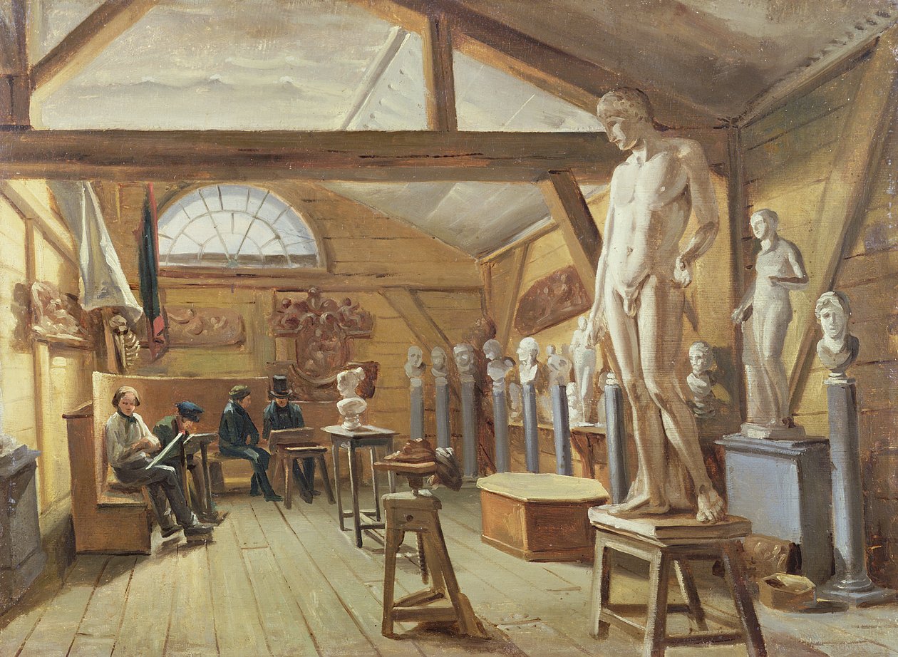 Vista, estúdio, arte, escola, c.1840 de French School