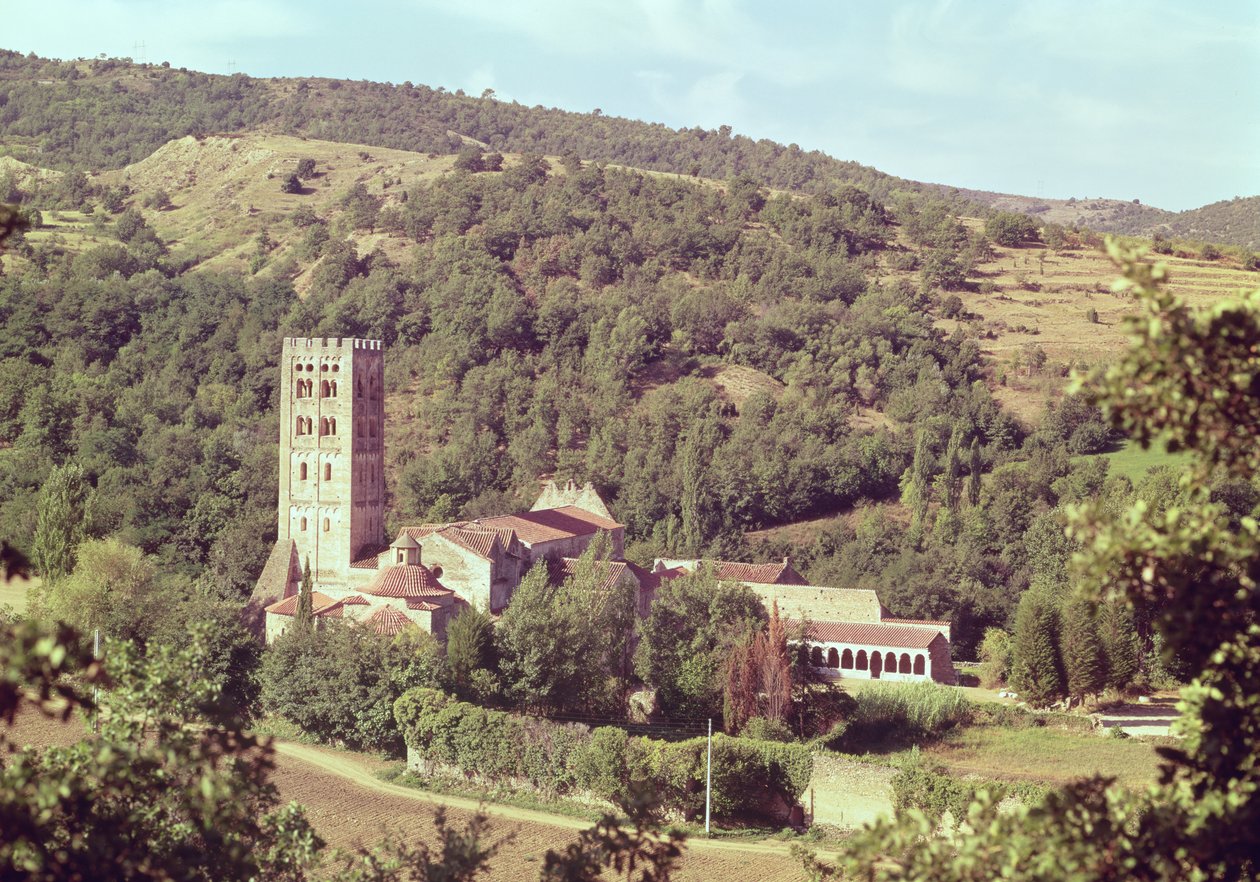 Vista da Abadia e a torre da igreja de French School