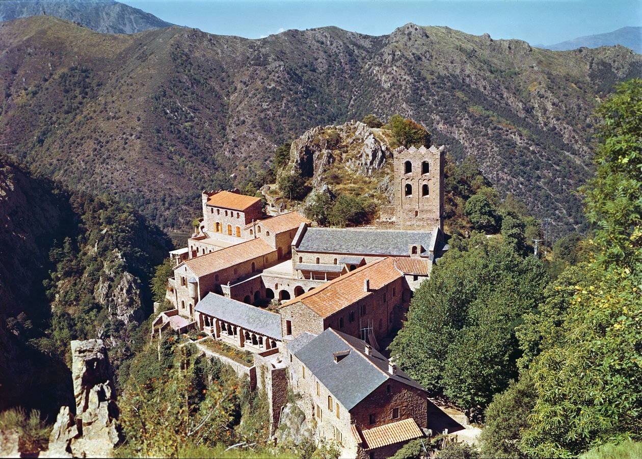 Vista, de, a, abadia, de, st. Martin du canigou de French School