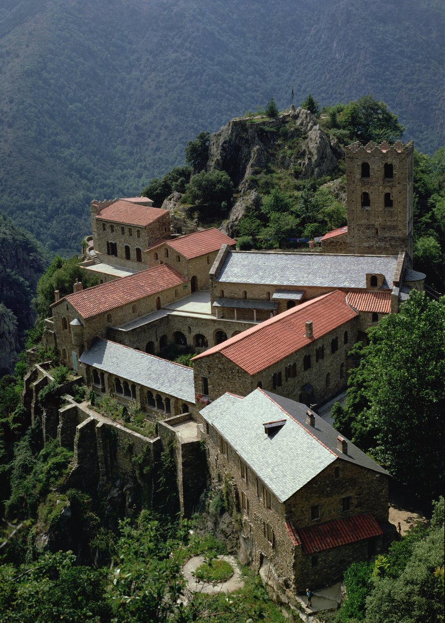 Vista, de, a, abadia, de, st. Martin du canigou de French School