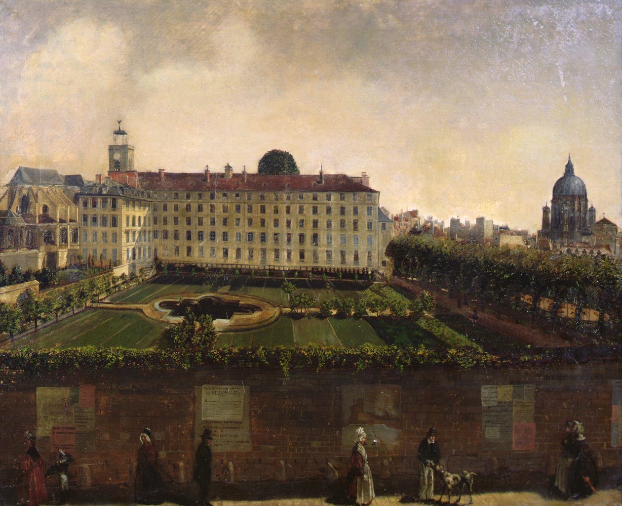 Vista do Institut National des Jeunes Sourds, Paris, c.1840 (óleo sobre tela) de French School