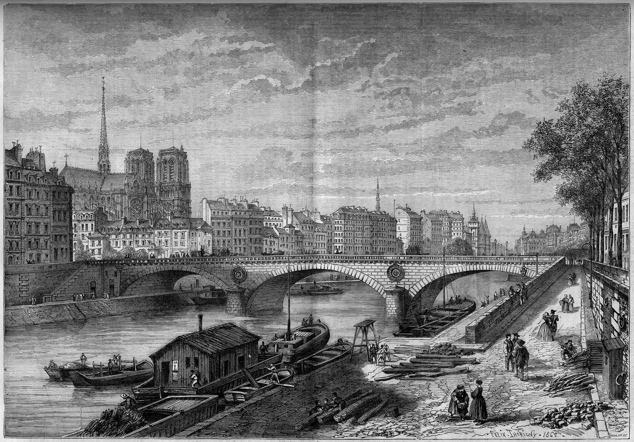 Vista da Ponte Louis Philippe (1861-1862), Paris de French School
