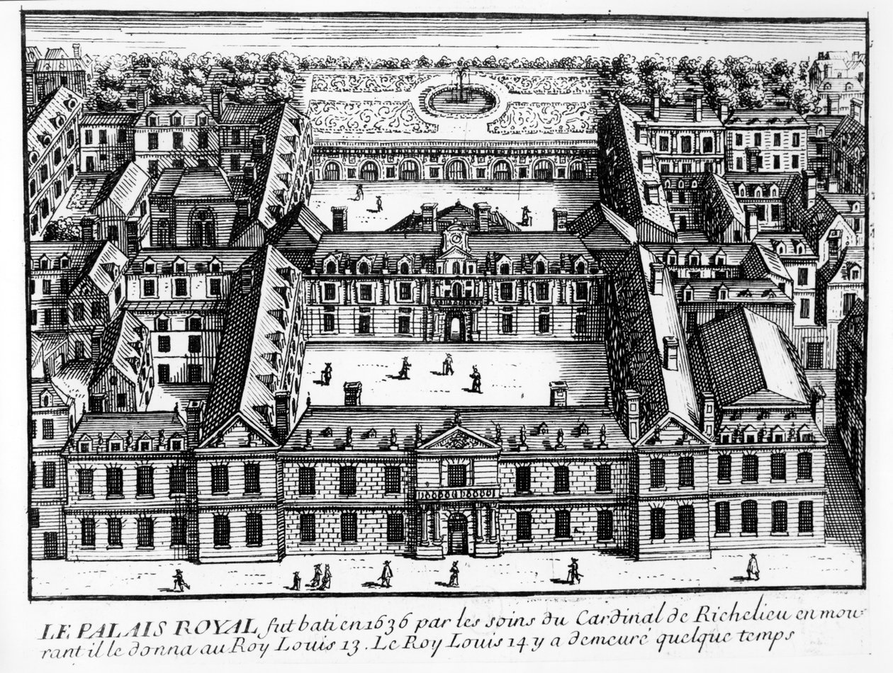 Vista do Palais-Cardinal (futuro Palais-Royal), c.1641 de French School