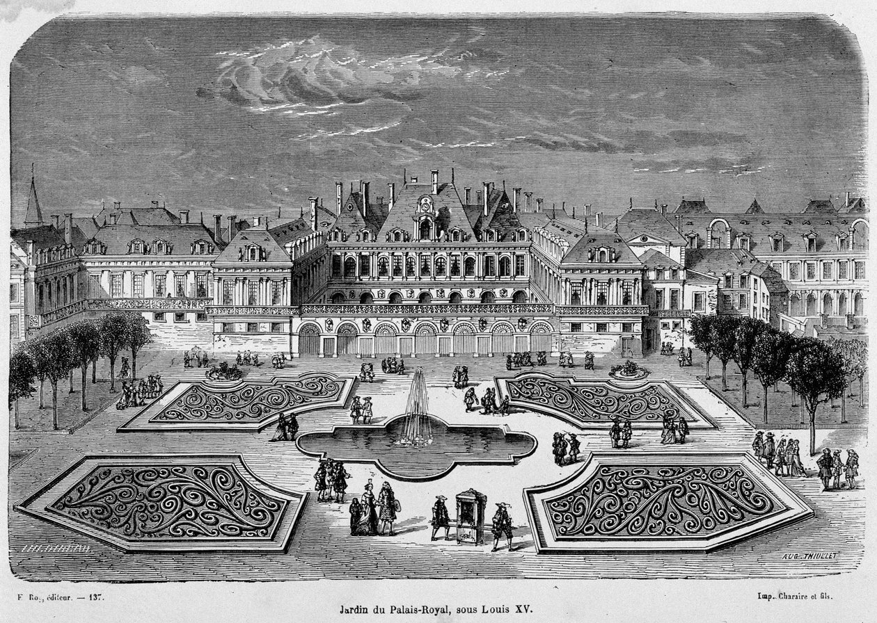 Vista do Parque do Palácio Real sob Louis XV de French School