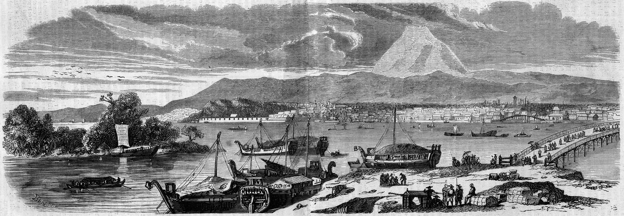 Vista da cidade de Jeddo (Tóquio), capital do Japão de French School