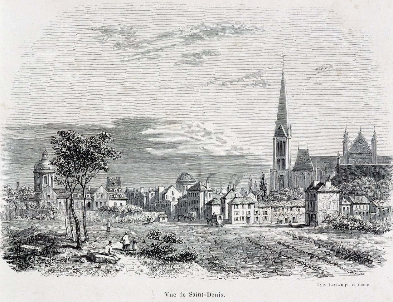 Vista da cidade de Saint Denis, início do século XIX. de French School