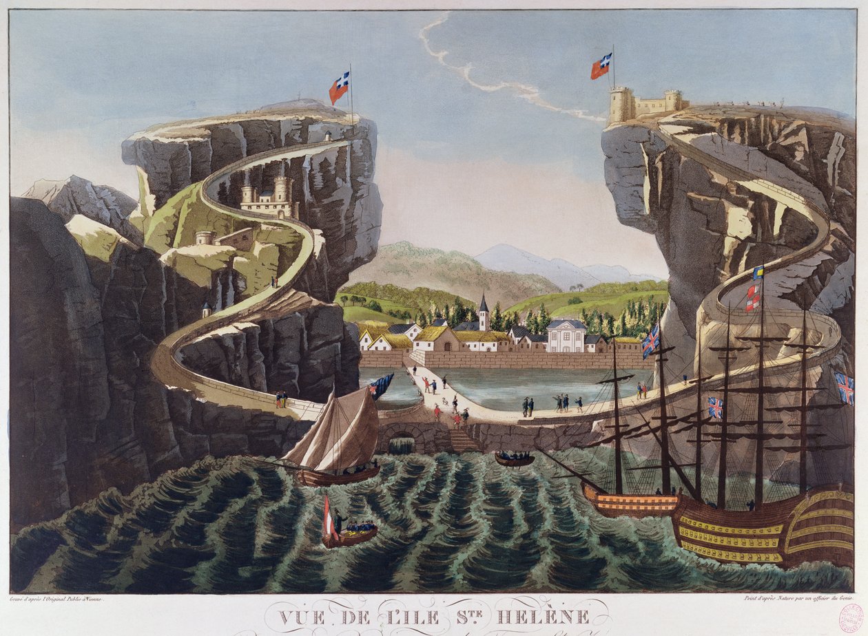 Vista da ilha de Santa Helena, c.1821 de French School