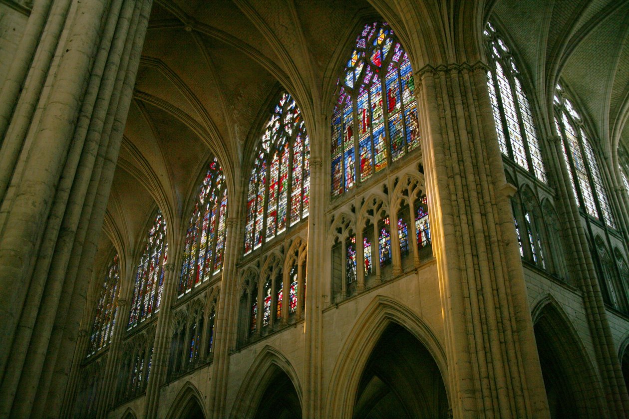 Vista do lado norte da nave e do lado oeste do transepto norte de French School