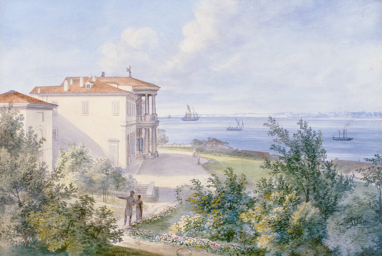 Villa Murat, Campo Marzio em Trieste, 1820 de French School