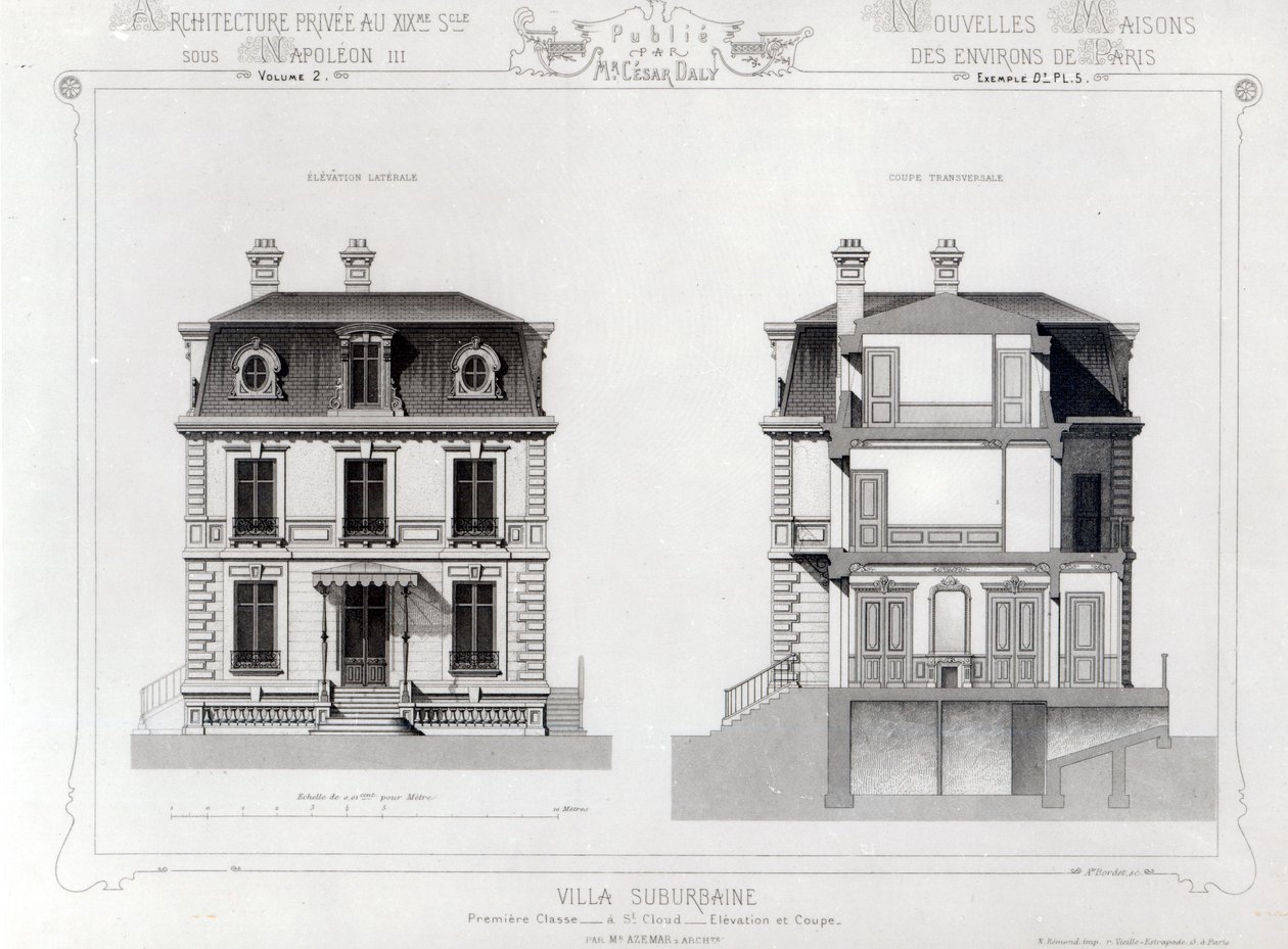 Villa Suburbana, Primeira Caça em St. Cloud, da Arquitetura Privada ao C19th, de French School