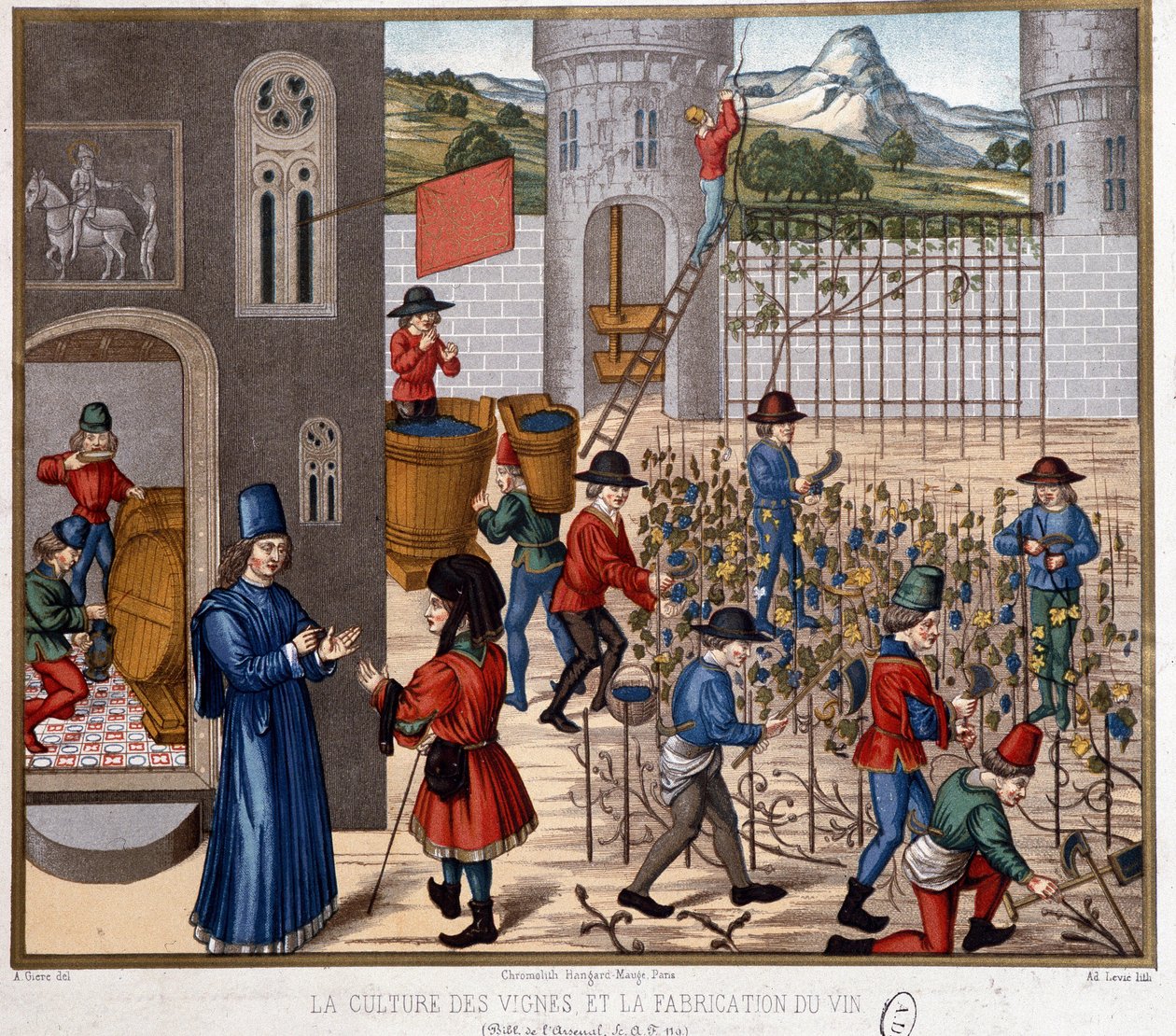 A cultura da vinha e o fabrico do vinho na Idade Média de French School