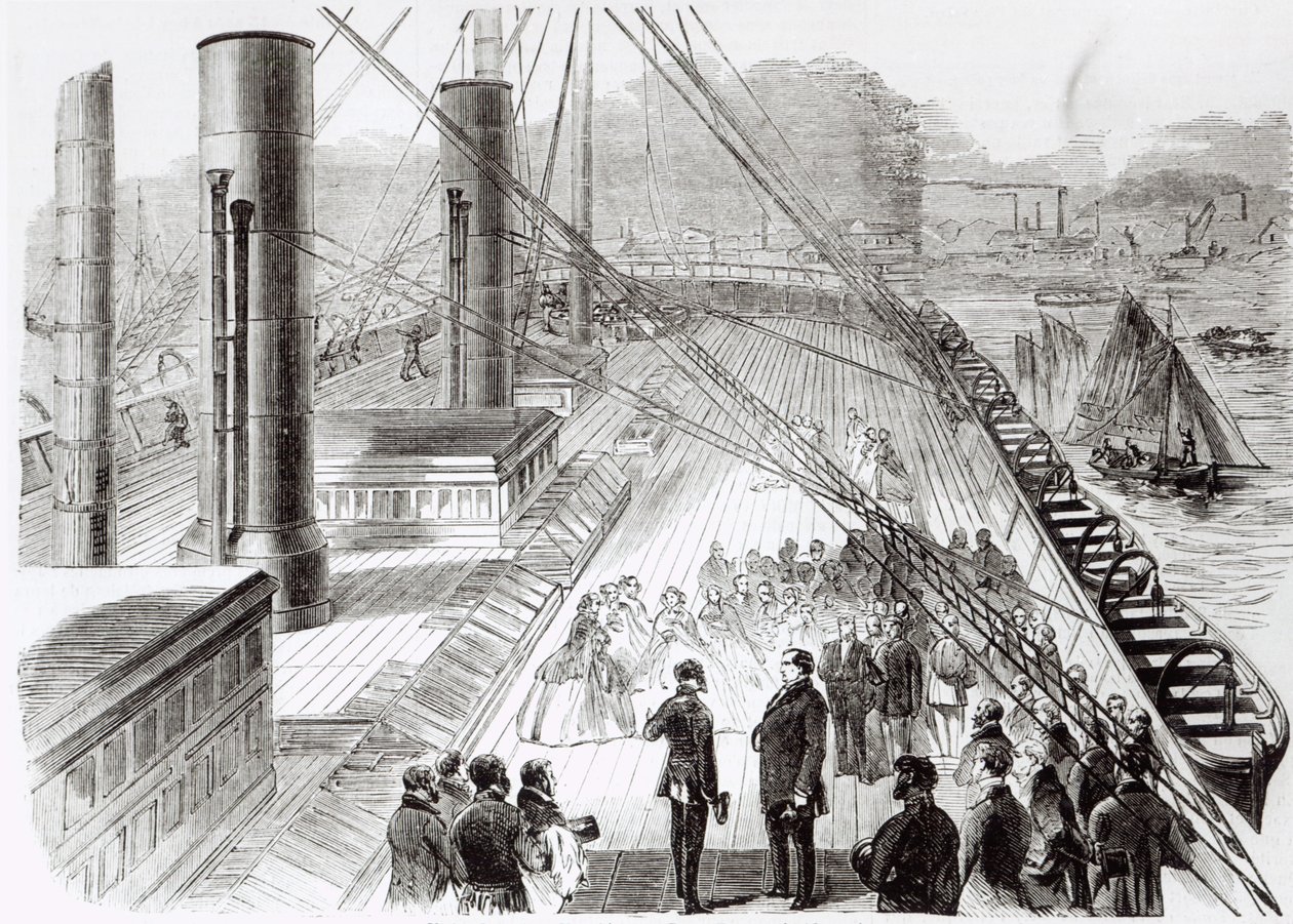 Visita do Príncipe Napoleão ao Grande Oriente em Southampton em 18 de outubro de 1859, ilustração do Le Monde Illustre, 5 de novembro de 1859 de French School