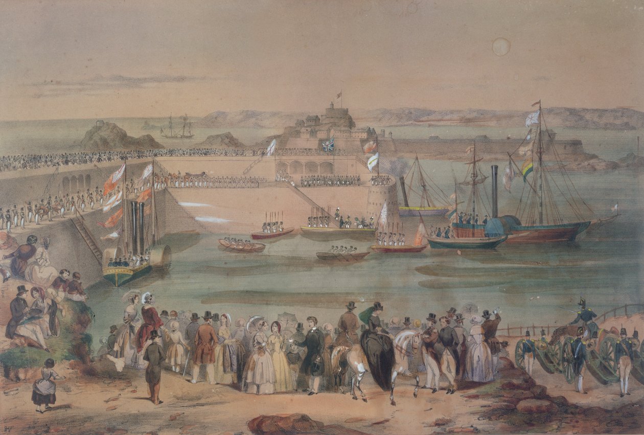 Visita da Rainha Vitória em Jersey em 1846, 1847 de French School