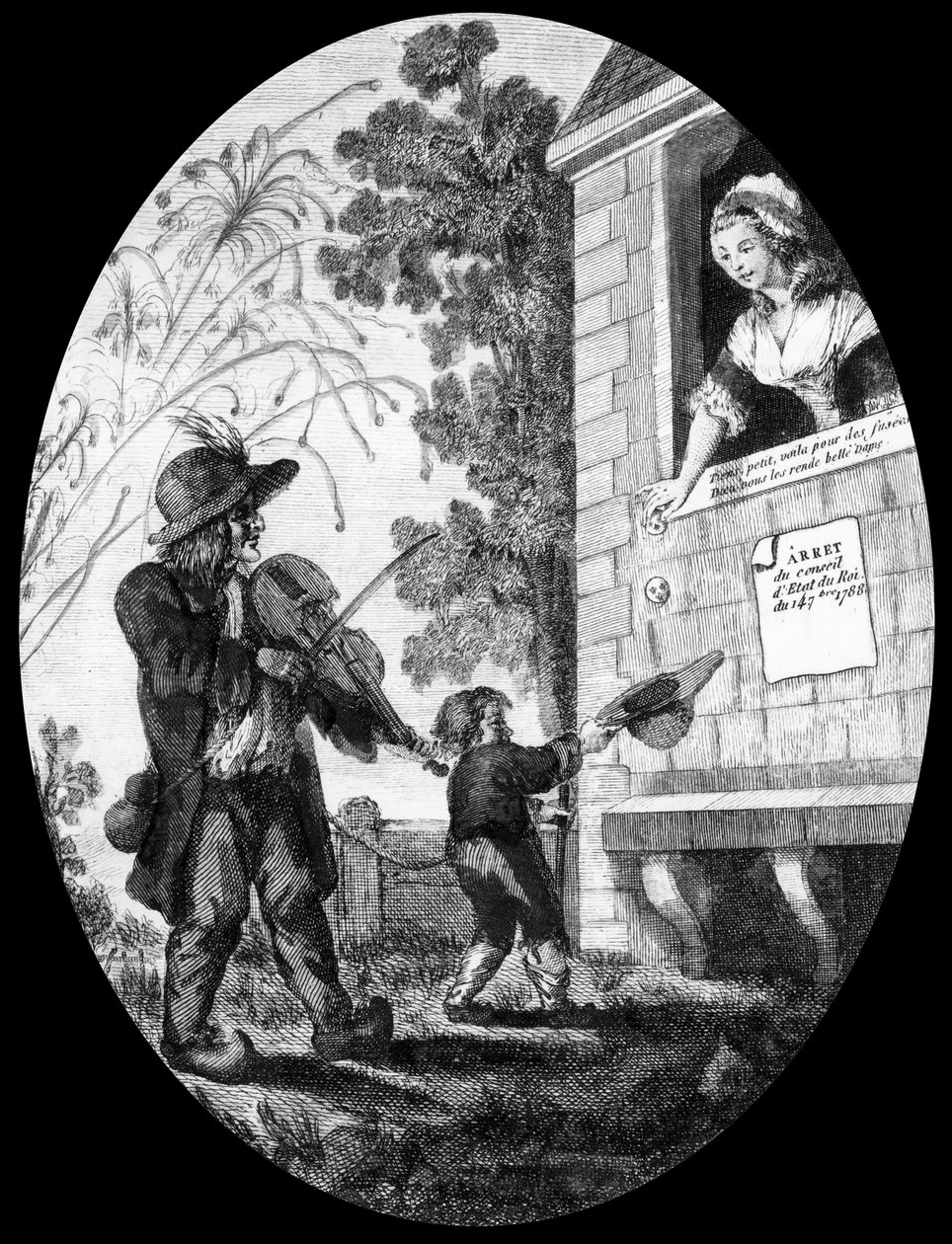 "Vive Le Roi", a popularidade do Ministro das Finanças francês, Jacques Necker (gravura) de French School