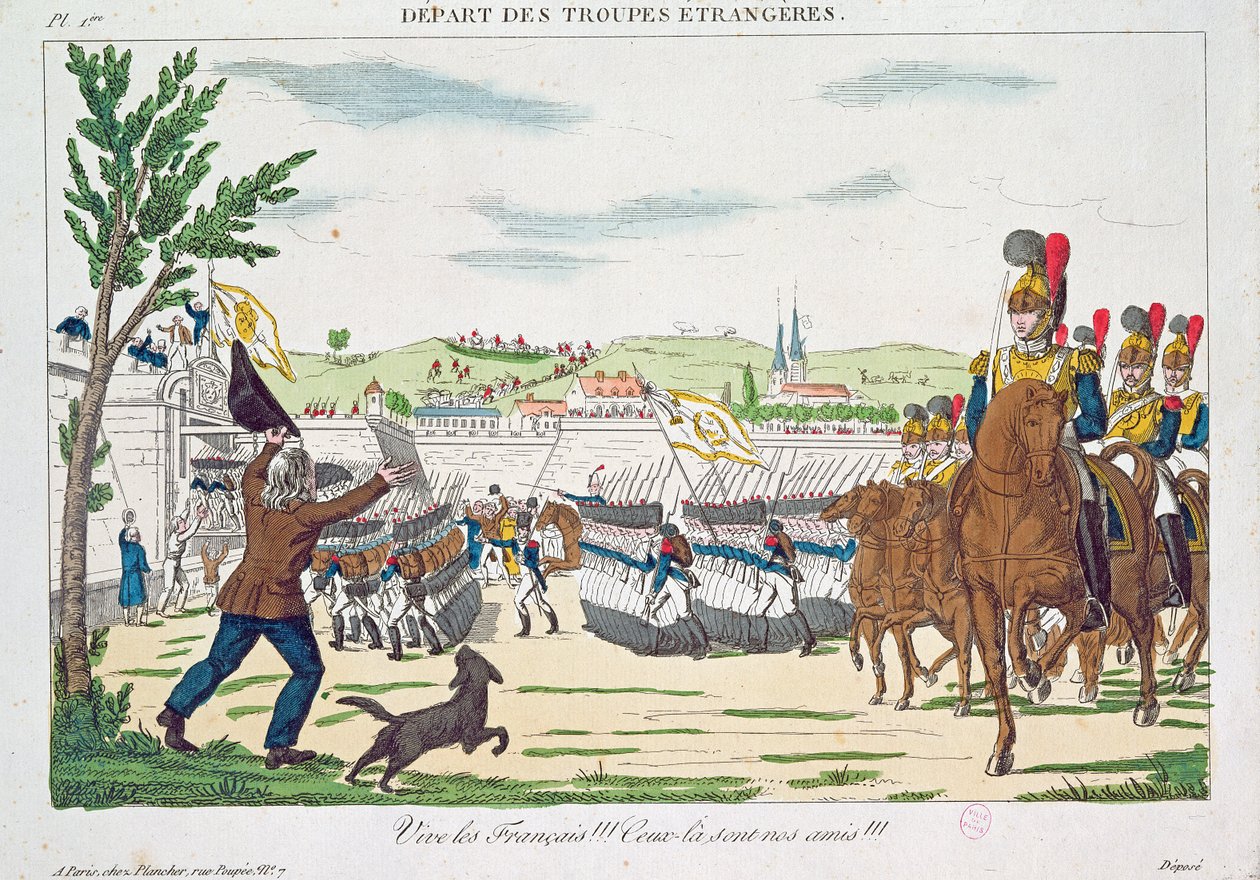 Viva os franceses! Partida das tropas estrangeiras, 1818 de French School
