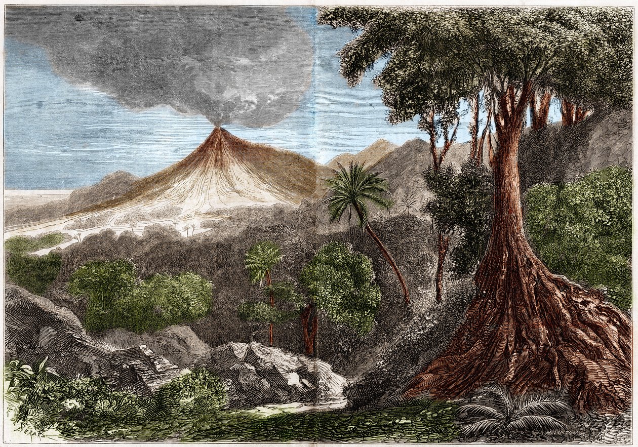 Erupção vulcânica, Ilha da Reunião de French School