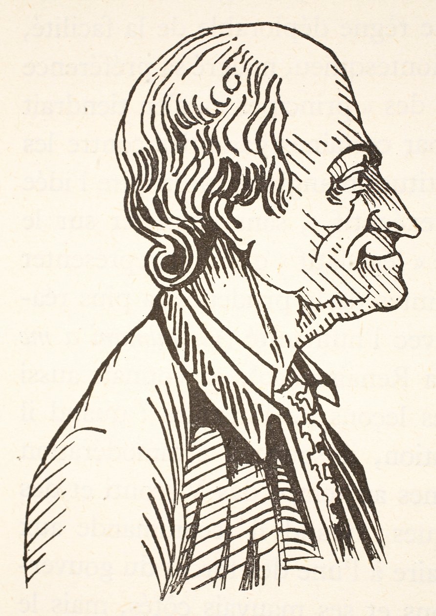 Voltaire, cópia de Boris Mestchersky (n.1957), Ilustração da História da Nação Francesa, Ciências, Volumes I e II, de Gabriel Hanotaux (1853-1944), 1924 de French School