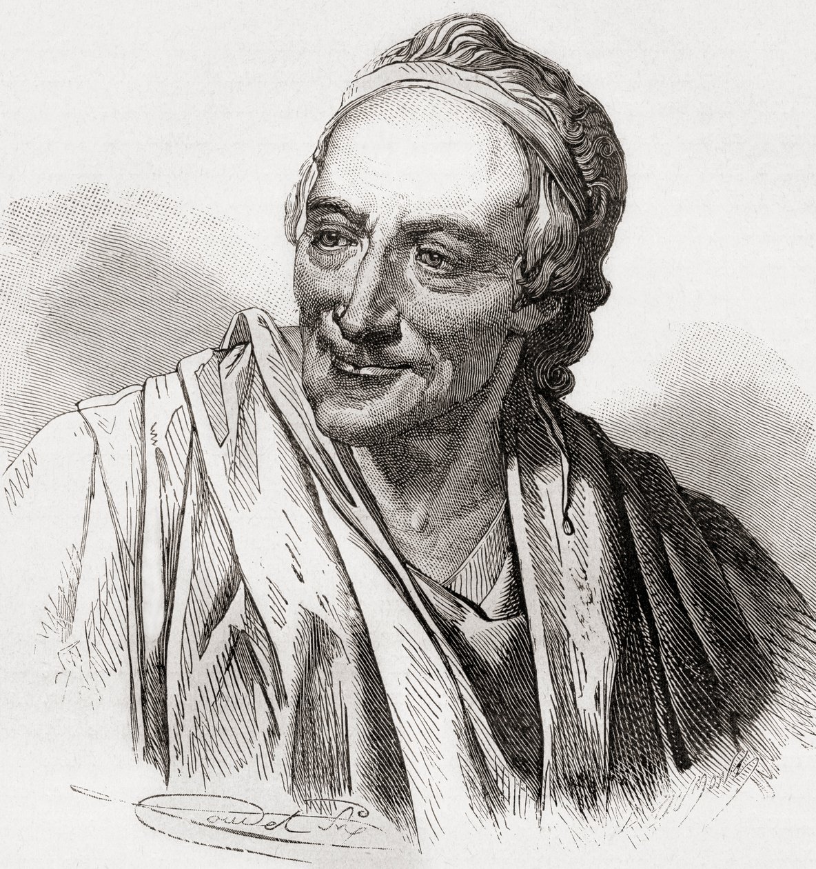 Voltaire, da Histoire de France, publicado em 1880 de French School