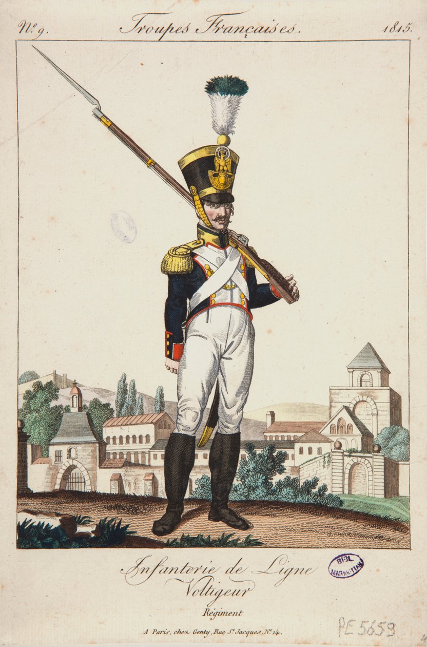 Voltigeur of the Line Infantry, tropas francesas não. 9 de French School
