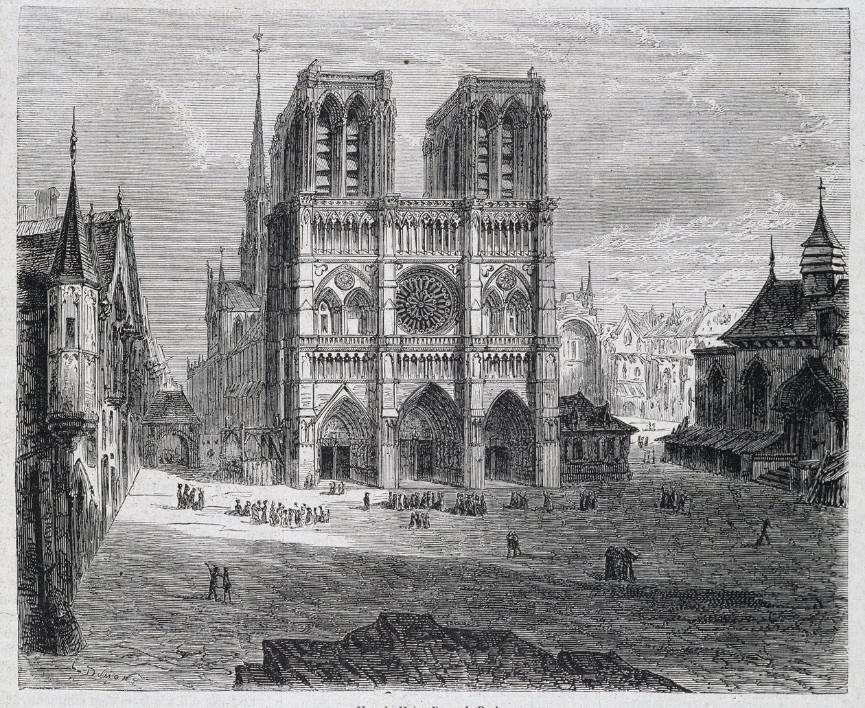 Vista de Notre-Dame de Paris - em "Paris a travers les siecles", de H. Gourdon de Genouillac, ed. F. Roy, Paris de French School