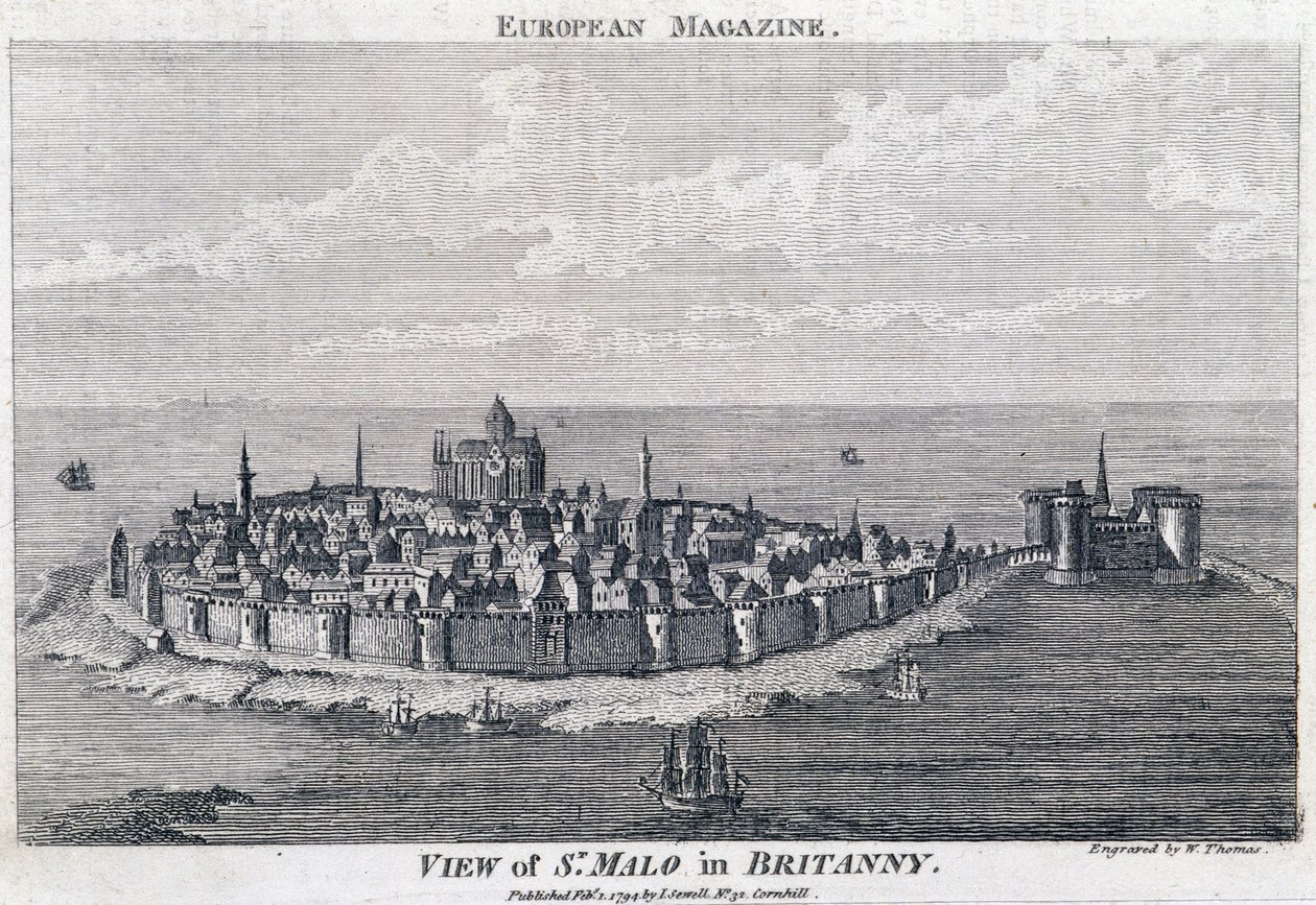 Vue de St Malo - Gravura de Thomas de French School