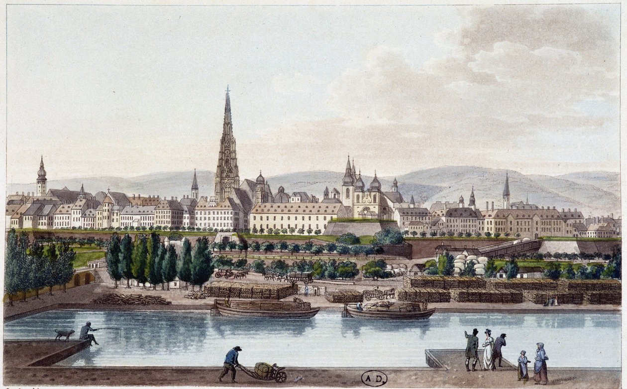 Vista de Viena do Land Strassel - em "Picturesque voyage en Austria par le Counte Alexandre de Laborde", Paris, ed. Didot l