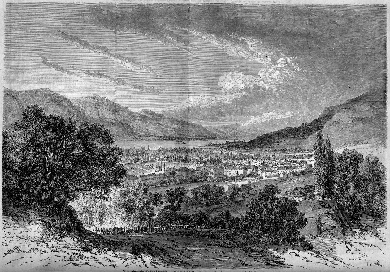 Vista da cidade de Aix les Bains (Aix-les-Bains), Savoie (73) de French School