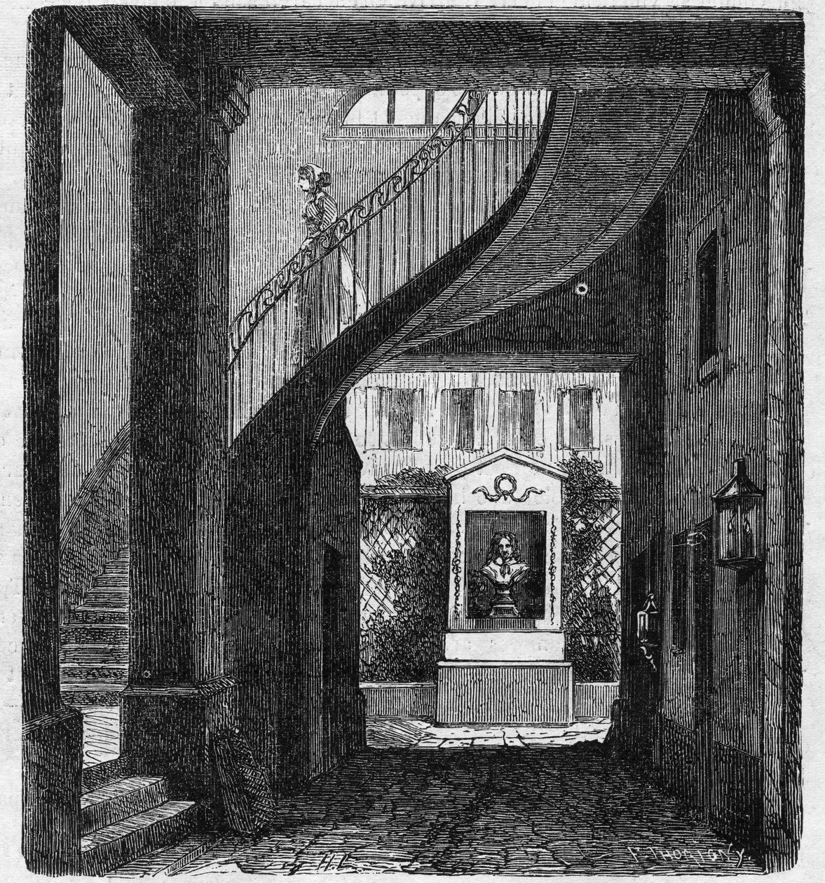 Vista do hall de entrada da casa localizada no 18, rue d
