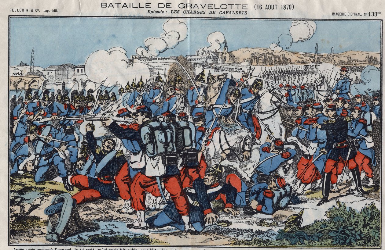 Guerra de 1870 entre a França e a Prússia. Batalha de Gravelotte (ou Batalha de Saint Privat ou Saint Privat), agosto de 1870. de French School