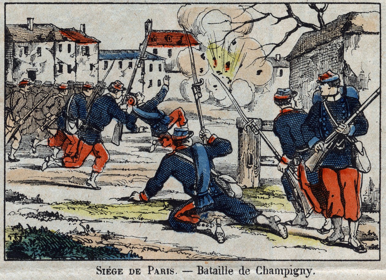Guerra de 1870 entre a França e a Prússia: a Batalha de Champigny ou a Batalha de Villiers de 30/11 a 02/12/1870. de French School